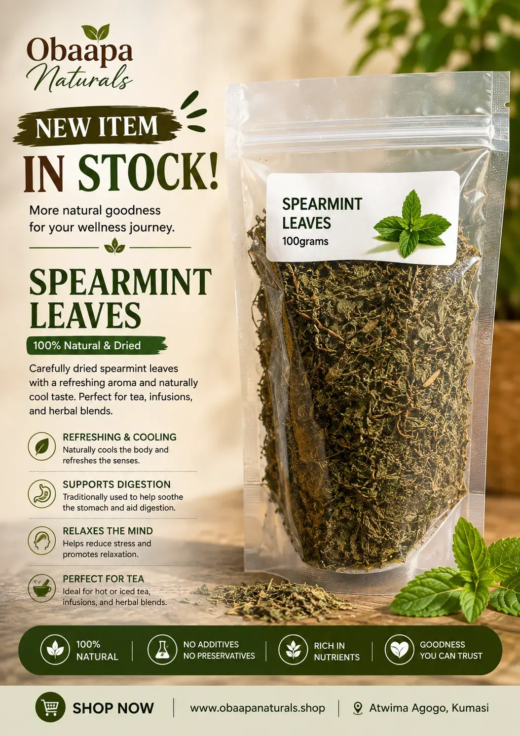 Spearmint leaves